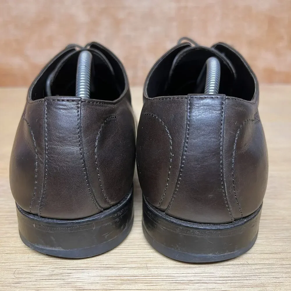 Hugo Boss Bicycle Toe Derby Shoes Men Size 12 Dark Brown Leather Comfort Oxford